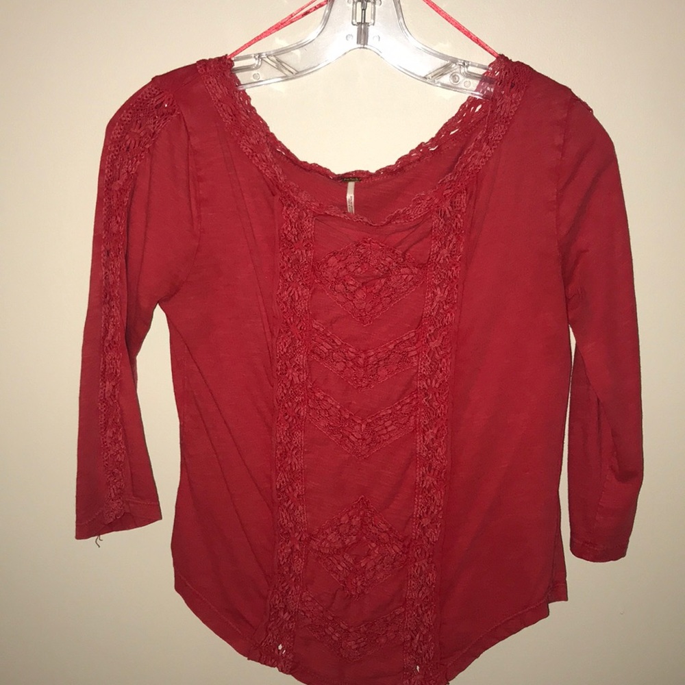 Red lace top